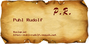 Puhl Rudolf névjegykártya